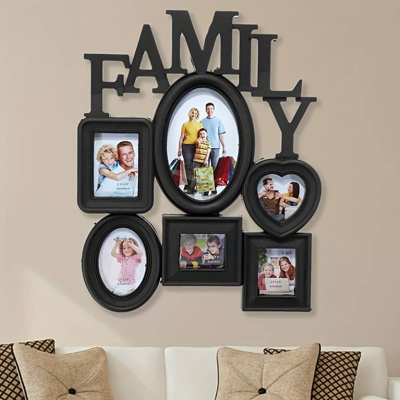 Family Photo Frame Wall Hanging 6 Multi-sized Pictures Holder Display Home Decor Gift, Halloween, Thanksgiving And Christmas Gift Albums, Frames & Journals Shop Online at Dubai Trades 2