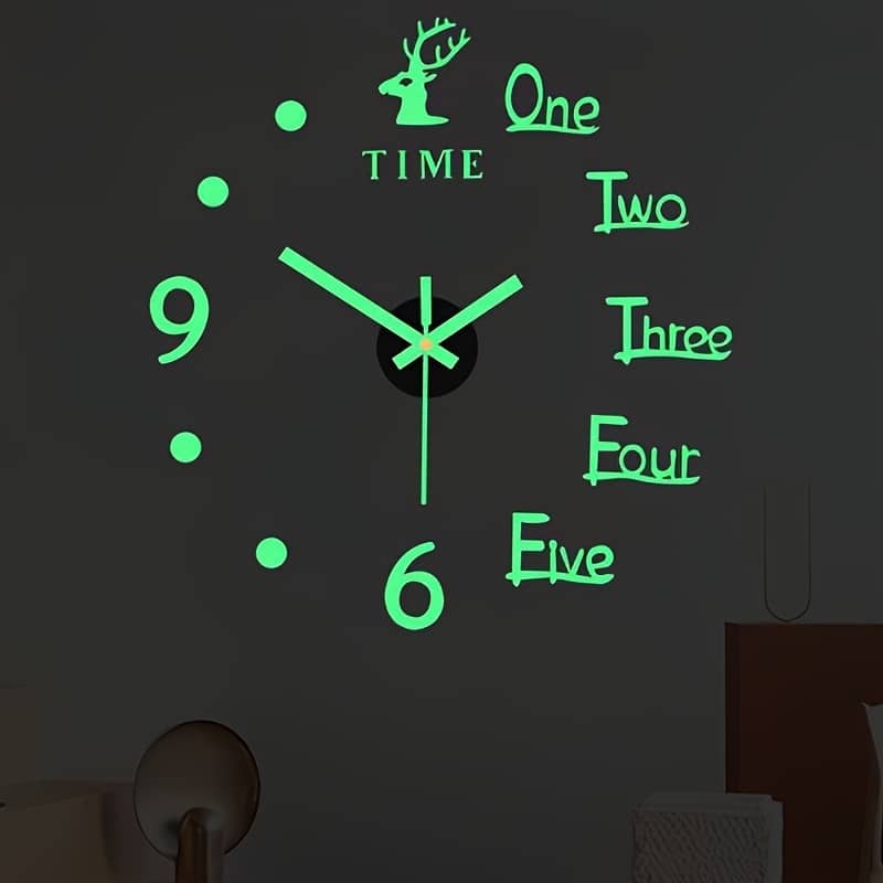 Fashionable And Simple Wall Clock Decoration With A Silent Deer Design, Diy Wall Sticker Clock Clocks Shop Online at Dubai Trades 2
