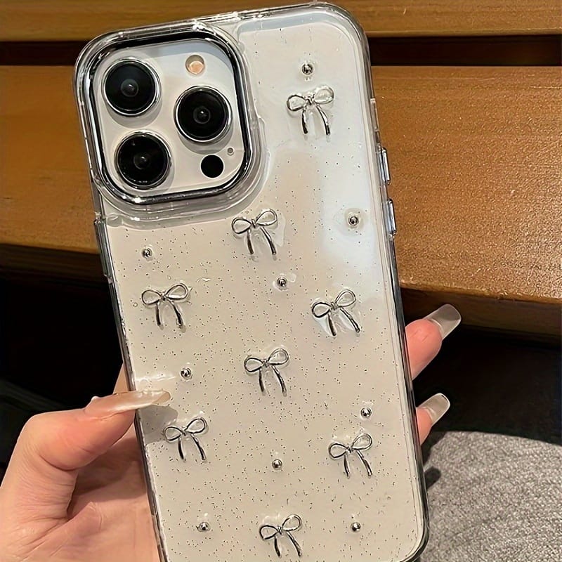 Fashionable Three-dimensional Bow Phone Case For Iphone 12, 13, 14, 15 Plus, And 15 Pro Max Series Basic Cases Shop Online at Dubai Trades 2