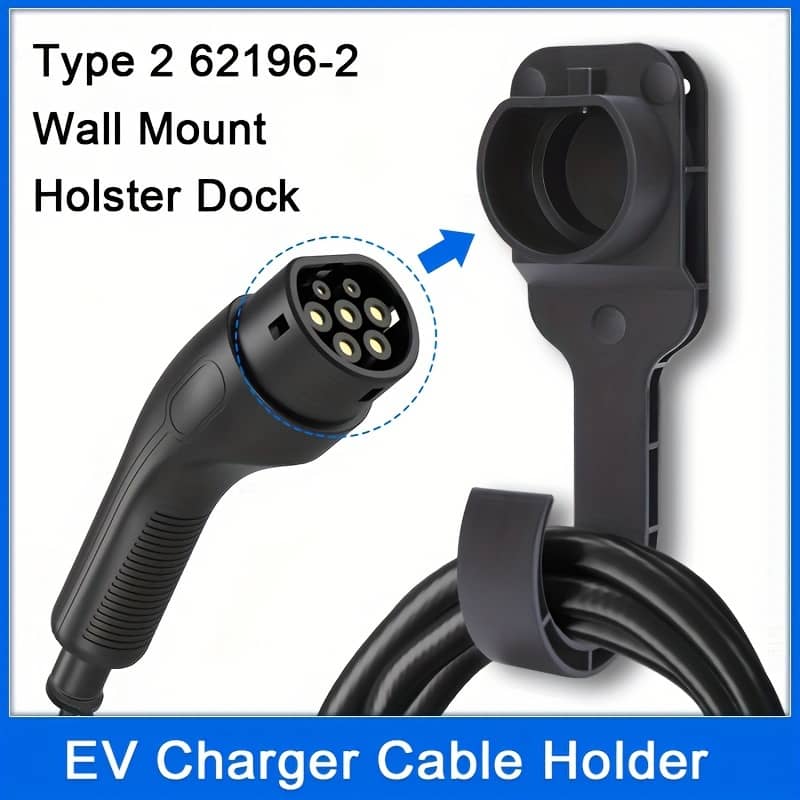 For Type 2 Connector Eu Plug Universal Wall Mount Bracket Ev Charger Cable Holder For Electric Car Charging Head Socket Automotive Shop Online at Dubai Trades 2