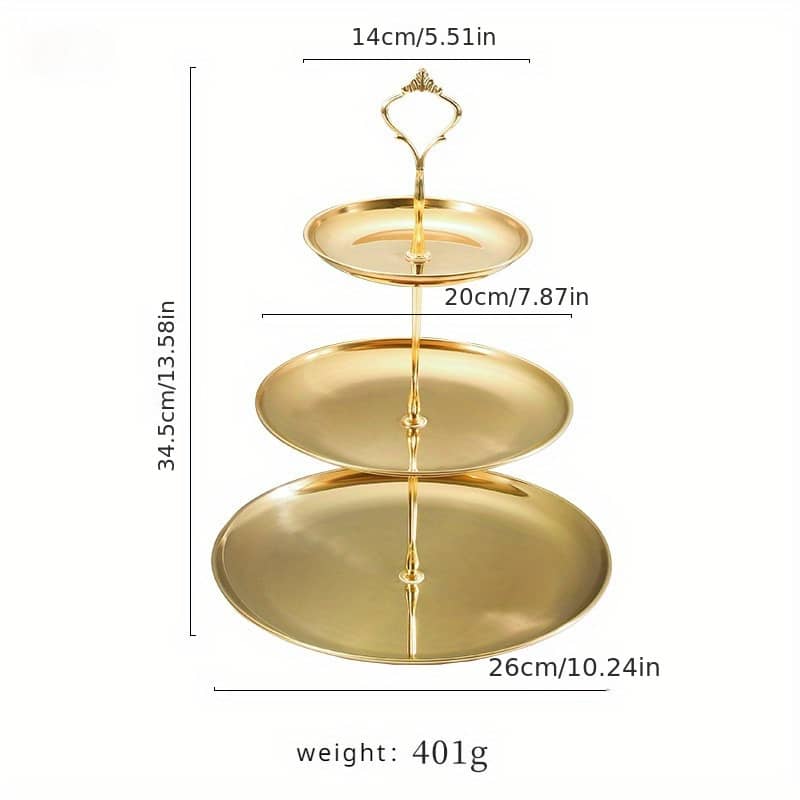 Gatherings, Elegant Stainless Steel 2- Dessert Stand – For Snacks, Fruits & Display In Living Or Kitchen Cake Stands Shop Online at Dubai Trades 2
