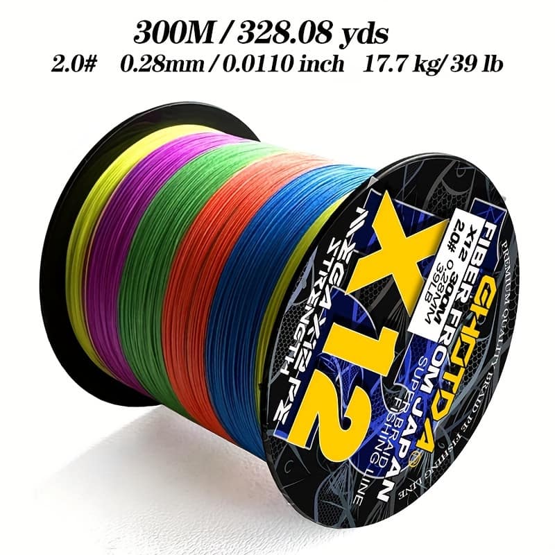 Ghotda X12 Braided Pe Fishing Line – 300m, 12 Strands, Coating, High Strength & Durability For Saltwater/freshwater, Multicolor, Original, 25lb~120lb Fishing Shop Online at Dubai Trades 2