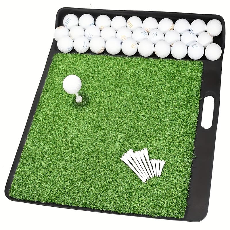 Golf Mat, Golf Hitting Mat With Golf Ball Tray, Artificial Turf, Portable Golf Training Mat For Indoor And Outdoor Golf Accessories Golf Gift For Men Golf Shop Online at Dubai Trades 2