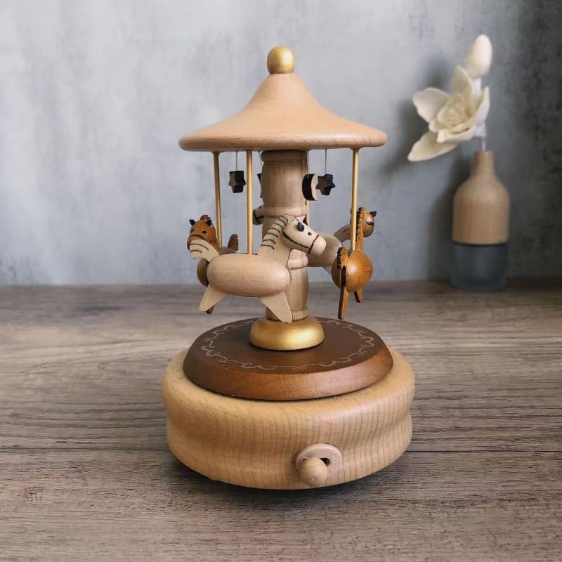 Handcrafted Wooden Carousel Music Box – , No Batteries Required, Perfect Birthday Gift For Little Girls, Home Decor, Ornament, Creative Gift Home & Kitchen Shop Online at Dubai Trades 2