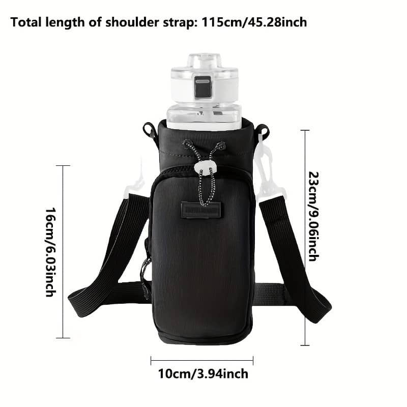 Insulated Water Bottle Holder Bag – Durable With Adjustable Shoulder Strap & Spacious Zippered Pocket, Travel, Hiking, Camping & , Lightweight, Ideal For Sports & Outdoor Recreation Accessories Shop Online at Dubai Trades 2