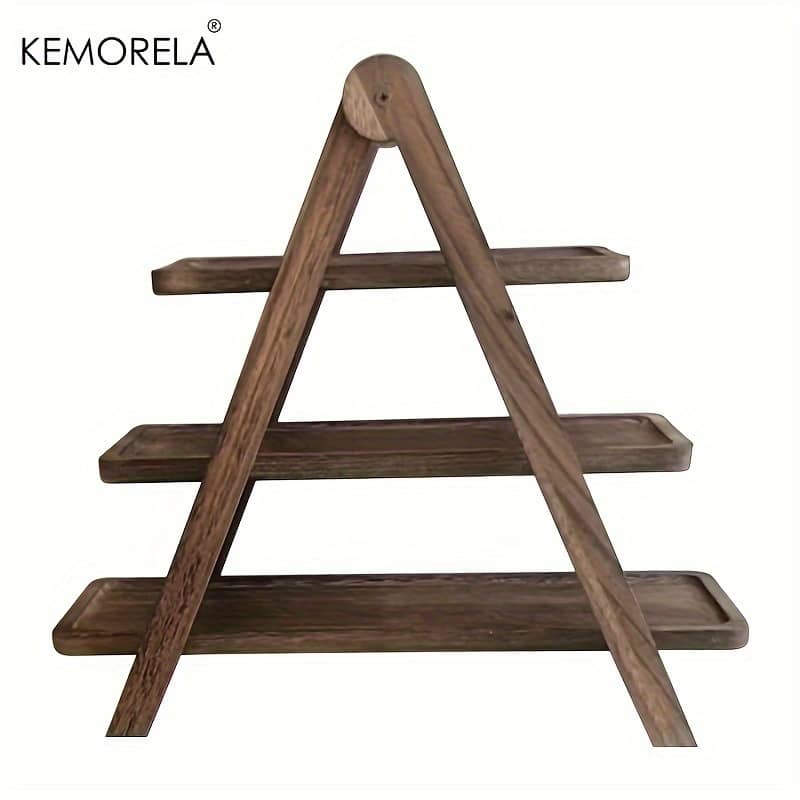 Kemorela Elegant 3-tier Wooden Cake Stand – Food-safe Display Tray For Cupcakes, Pastries & Desserts With Decorative Toppers – Weddings, Parties & Restaurants Dining & Entertaining Shop Online at Dubai Trades 2