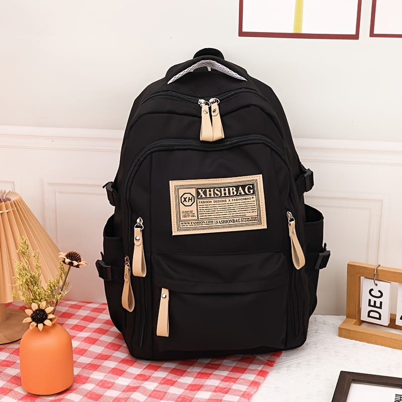 Large Capacity Backpack – Nylon, Zip Closure, Polyester Lined, Hand Washable – Stylish Solid Color Clothing, Shoes & Jewelry Shop Online at Dubai Trades 2