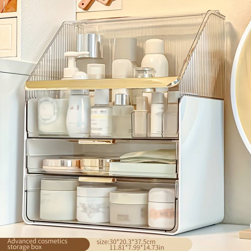 Large Capacity Makeup Organizer With Drawers – Cosmetic, Perfume & Skincare Storage Box For Vanity And Bathroom Countertop, Makeup Organizers Storage Bath Shop Online at Dubai Trades 2