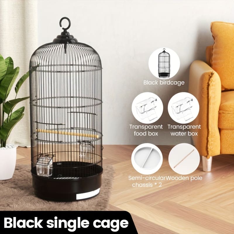 Large Round Metal Birdcage With Accessory , Luxury For Parakeets, , And – With And Feeder Cups Birdcages Shop Online at Dubai Trades 2