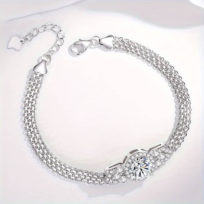 Lovessom 2 Carat Moissanite Cake Bracelet In 925 Sterling Silver – Funky & , Ideal For & – Perfect Gift For Her With Gift Box Bracelets Shop Online at Dubai Trades 2