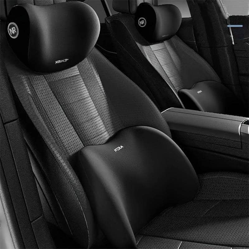 Luxury Car Accessories, Car Memory Foam Neck Pillow And Lumbar Support Set Universal Accessories Shop Online at Dubai Trades 2