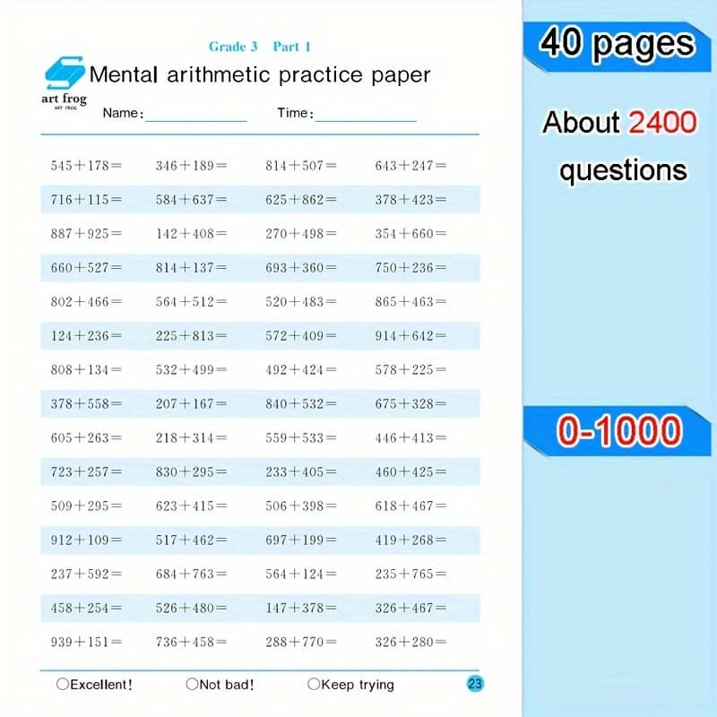 Master With 2400 Problems: Addition, , Multiplication & Division Workbook 14+ Early Childhood Education Materials Shop Online at Dubai Trades 2