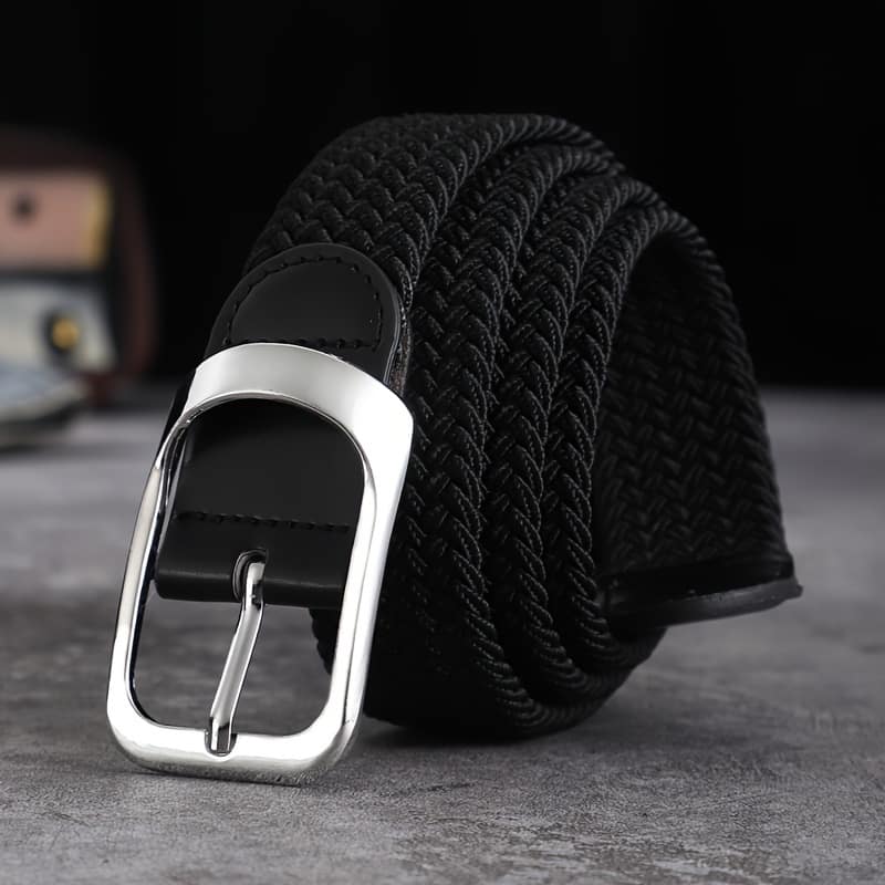 Men And Women’s Woven Belt With Button Buckle, For Casual Jeans Christmas Gift Accessories Shop Online at Dubai Trades 2