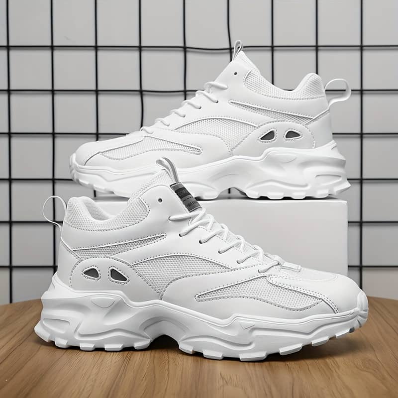 Men’s Casual Sneakers, Solid Color, Breathable Mesh Upper & Inner, Eva Sole, Cloth Insole, Round Toe, Lace-up Closure, Sports Style, Shoes Clothing, Shoes & Jewelry Shop Online at Dubai Trades 2