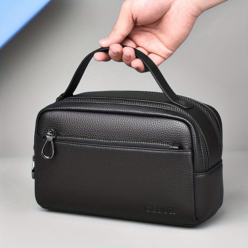 Men’s Elegant Lightweight Solid Colour Handbags, Casual Zip Up Portable Bags For Daily Commuting, Outdoor Travelling Clothing, Shoes & Jewelry Shop Online at Dubai Trades 2