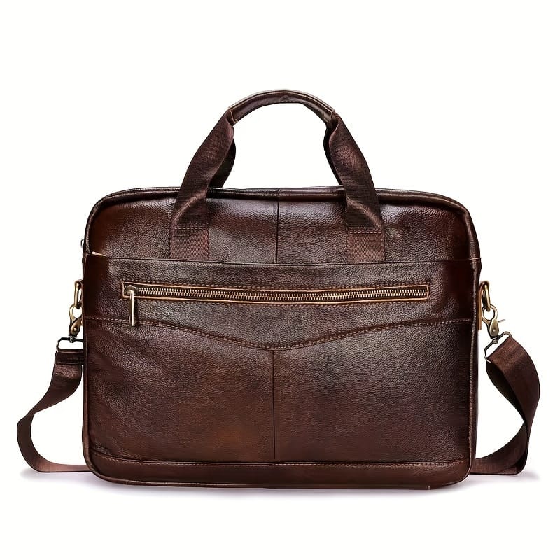 Men’s Genuine Leather Business Briefcase – Large Capacity Laptop Messenger Bag With Multiple Compartments, Brown Cowhide For Work & Travel, Laptop Bag Clothing, Shoes & Jewelry Shop Online at Dubai Trades 2
