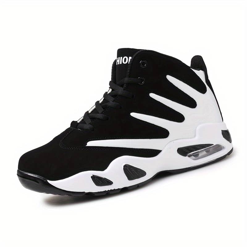 Men’s Professional Basketball Shoes, Comfy High Top Breathable Non Slip Shock Absorption Lace Up Air Cushion Sneakers For Training Running Walking Athletic Shop Online at Dubai Trades 2
