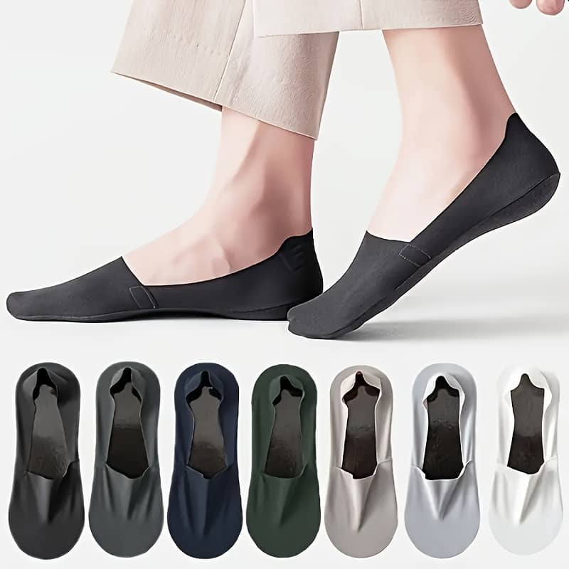 Men’s Summer No-show Socks, Non-slip Polyester Knit Fabric, Invisible Boat Socks, Thin Breathable Design, Machine Washable, Solid Color, 95% Polyester 5% Spandex, 215g/m² – Black Clothing Shop Online at Dubai Trades 2