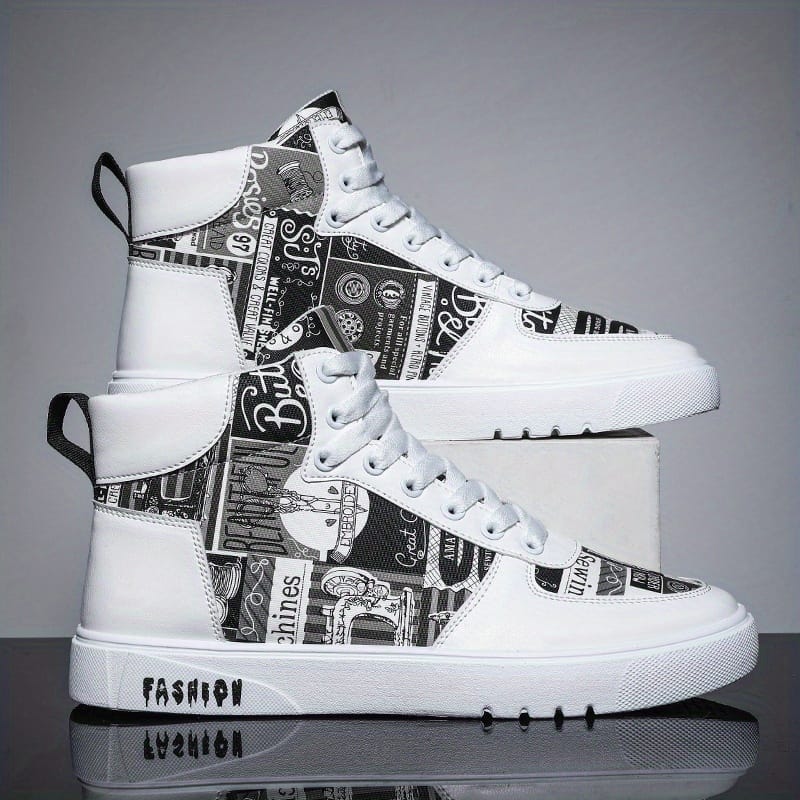 Men’s Trendy High Top Lace Up Sneakers, Casual Outdoor Walking Shoes, Men’s Clothing Athletic Shop Online at Dubai Trades 2