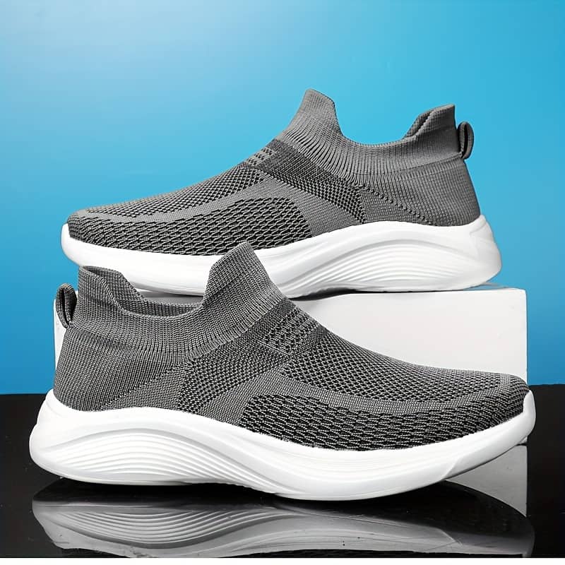 Men’s Trendy Solid Woven Knit Breathable Slip On Sock Shoes, Comfy Non Slip Soft Sole Sneakers For Men’s Outdoor Activities Clothing, Shoes & Jewelry Shop Online at Dubai Trades 2