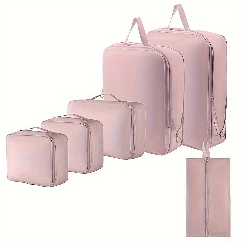 Minimalist 6-piece Packing Cubes Set For Travel Organizer – Polyester Garment Bags With No Printing For Clothes, Toiletries And Luggage Organization Clothing, Shoes & Jewelry Shop Online at Dubai Trades 2