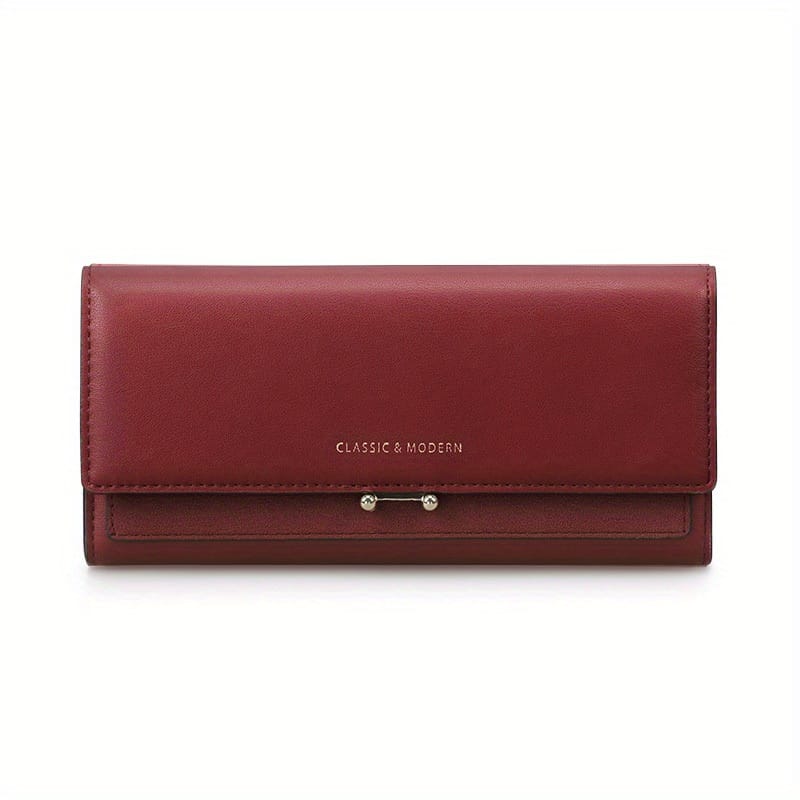Minimalist Classic Long Wallet, Flap Clutch Coin Purse, Women’s Large Capacity Credit Card Holder Accessories Shop Online at Dubai Trades 2