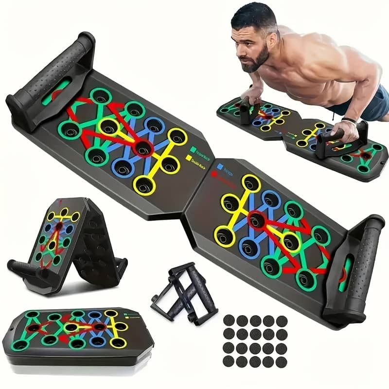 Multifunctional Push- Board – Ergonomic Home Fitness Equipment, Enhances Chest , Ideal For , Home And Gym Workouts, Comfortable Exercise , Black With Grip Holes, Gym Accessories Exercise & Fitness Shop Online at Dubai Trades 2