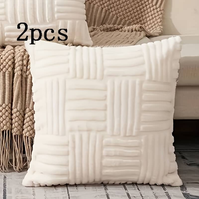 Pack Of 2 Bohemian Decorative Throw Pillow Covers 18×18 Inch Sofa Bed, Farmhouse Autumn Home Decor, Soft Velvet Corduroy 45x45cm, Assorted Sizes Decorative Pillows Shop Online at Dubai Trades 2