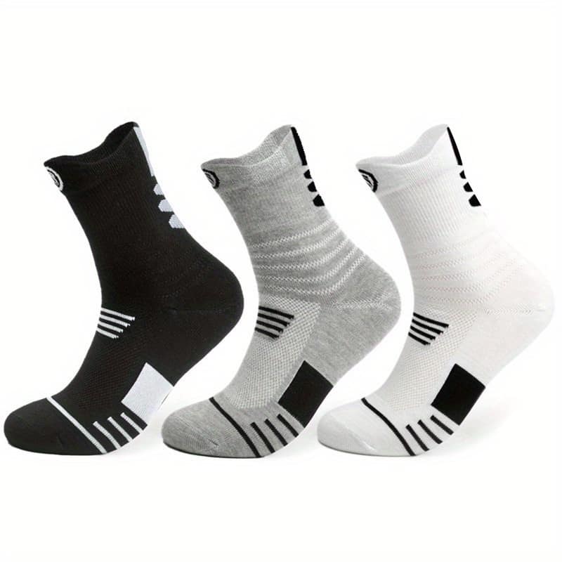 Pack Of 3 Pairs Basketball Socks Men’s Towel Bottom Socks Elite Socks Mid-long High Top Socks Sports Socks Clothing Shop Online at Dubai Trades 2