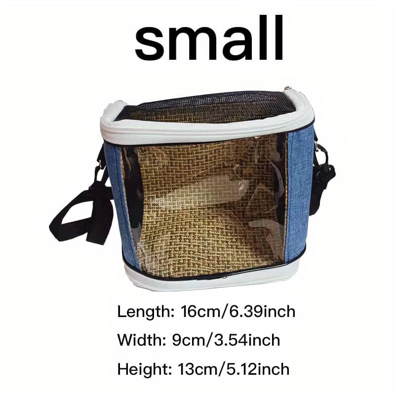 Portable Pet Bird Carrier Bag For Parrots – Oxford Fabric, Transparent & Blue With Zip Closure And Handle, Ideal For And Travel, Parrot Accessories Birds Shop Online at Dubai Trades 2