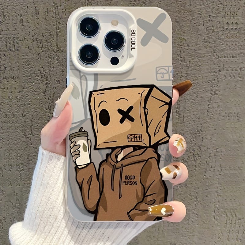 Premium Frosted Texture Cardboard Man Pattern Mobile Phone Case For Iphone12/12 13/13 14/14 Pro Promax Plus Se Multiple Series Models Case & Cover Bundles Shop Online at Dubai Trades 2