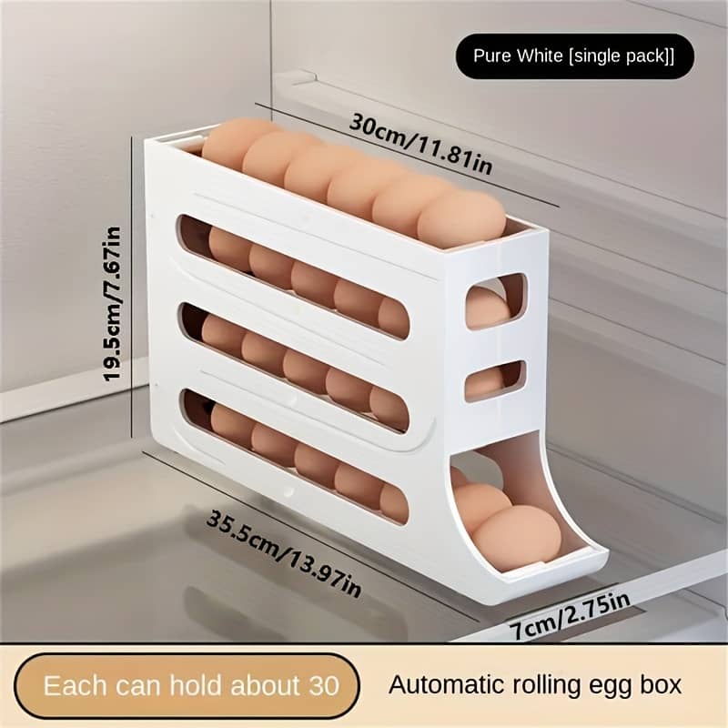 Refrigerator Egg Storage Box, Automatic Egg Rolling Rack, Large Capacity Refrigerator Special Egg Holder Storage Box, Abs Material Appliances Shop Online at Dubai Trades 2