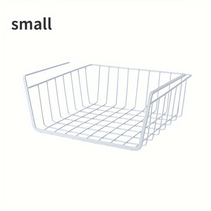Rustic Metal Hanging Basket Organizer – Hole-free, Multifunctional Storage For Kitchen, Desk, Bathroom – European Style Iron Under Shelf Hanging Basket Food Storage Shop Online at Dubai Trades 2