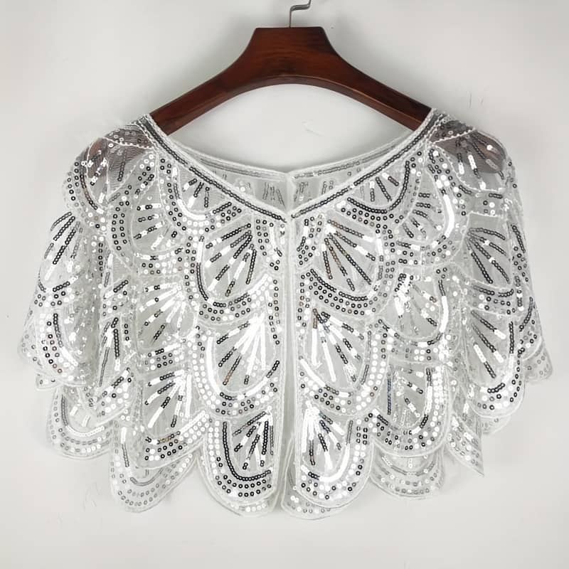 Short Lace Outerwear For 1920s Retro Evening Dress Sequin Shawl Dance Party Cloak Holiday Party Accessories Shop Online at Dubai Trades 2