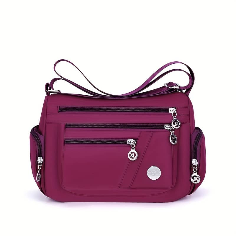 Simple Nylon Crossbody Bag, Casual Multi Zipper Purse, Fashion Shoulder Bag & Messenger Bag For Women Clothing, Shoes & Jewelry Shop Online at Dubai Trades 2