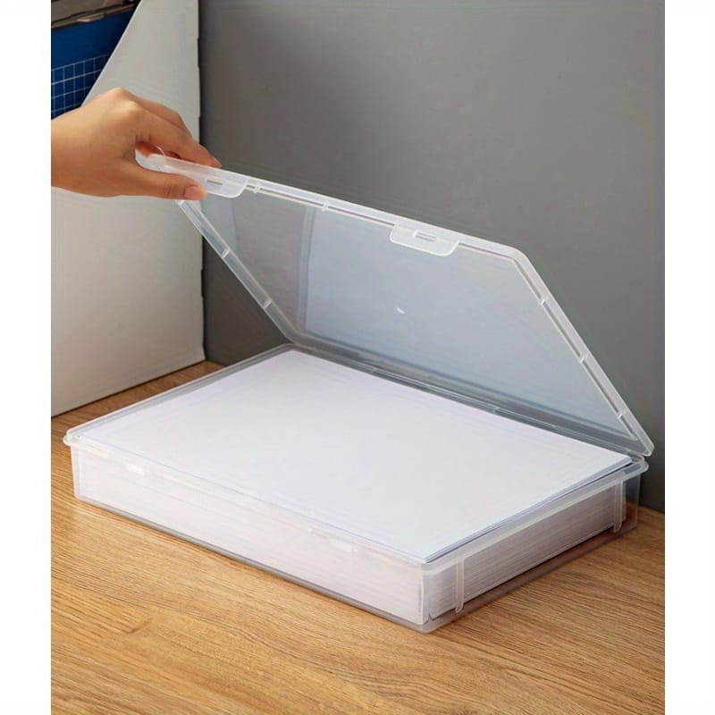 A4 Clear Plastic File Storage Box With Dust-proof Lid – Space-saving Desk Organizer For Home, Office & School Supplies Office & School Supplies Shop Online at Dubai Trades 2
