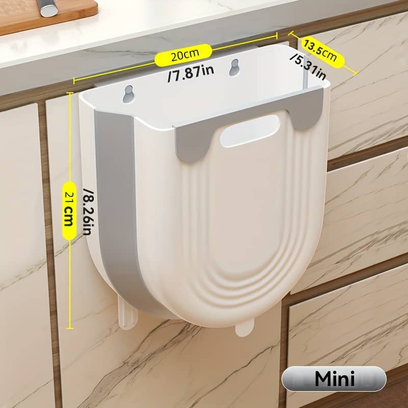 Space-saving Foldable Trash Can With Cabinet Hook – Modern , Portable For Kitchen & Bathroom, Plastic Storage Solution, Countertop, Cleaning Accessories Home & Kitchen Shop Online at Dubai Trades 2