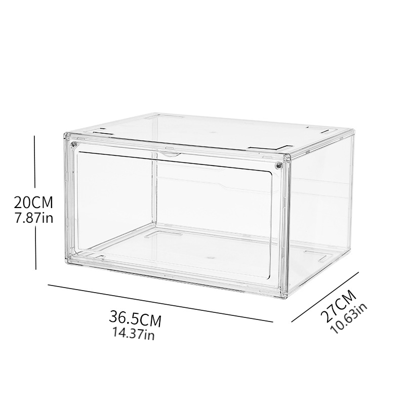 Stackable Acrylic Shoe Box With – Dustproof Sneaker Display Case, Rectangular Storage Organizer For Home & Bedroom Boot & Shoe Boxes Shop Online at Dubai Trades 2