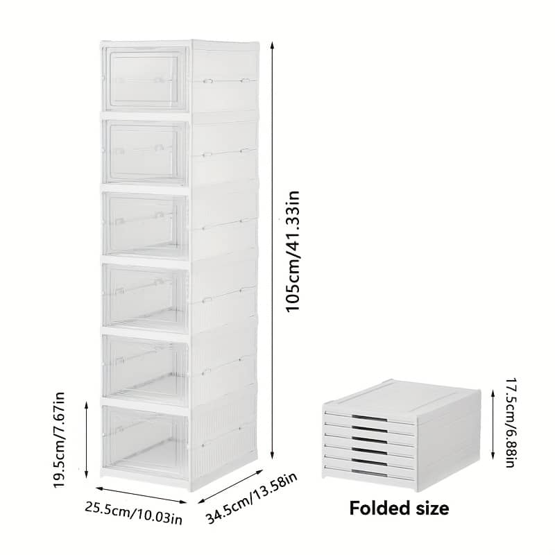Stackable Foldable Shoe Organizer – Thick, Dustproof & Moisture-resistant Plastic Storage Box For Home Use Boot & Shoe Boxes Shop Online at Dubai Trades 2