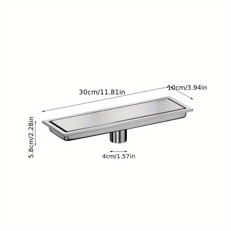Stainless Steel Invisible Rectangular Floor Drain – Extended, Odor-resistant Bathroom Sink With Hidden Pipe Cover Bath Shop Online at Dubai Trades 2