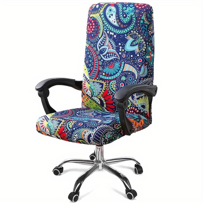 Stretchable & Washable Office Chair Cover – Soft, Fit With Zipper For Desk Chairs, Spandex Protector Chair Slipcovers Shop Online at Dubai Trades 2
