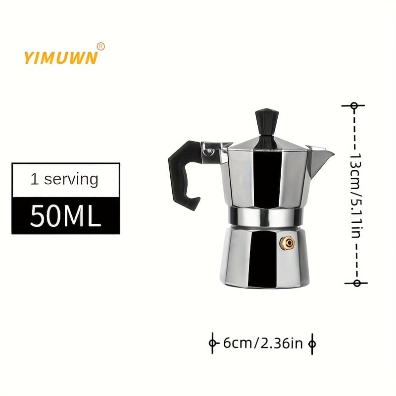 1pc Italian Style Stovetop Espresso Maker – Aluminum Pot For Strong And Flavored Coffee – Easy To Operate And Clean Coffee Makers Shop Online at Dubai Trades 2