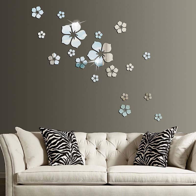 3d Three-dimensional Flower Acrylic Mirror Wall Stickers Bedroom Bathroom Wall Tile Waterproof Stickers Self-adhesive Petal Stickers Paint, Wall Treatments & Supplies Shop Online at Dubai Trades 2