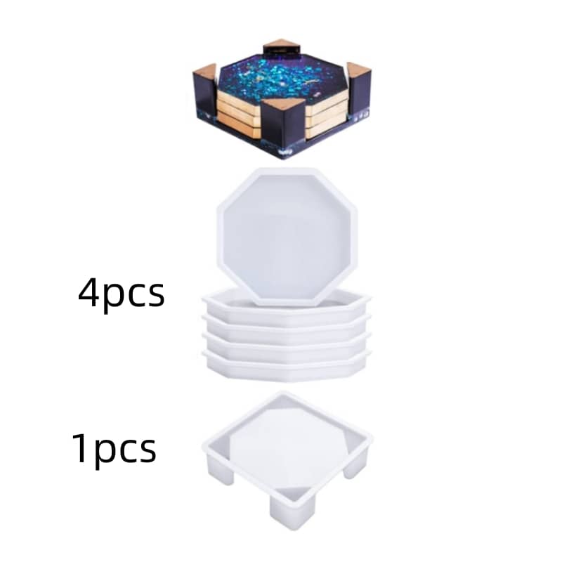 Coaster Resin Molds Silicone, Coaster Molds With Octagon Shape Holder Molds, Coaster Silicone Molds For Epoxy Resin, Diy Art Craft Cup Mats Arts, Crafts & Sewing Shop Online at Dubai Trades 2