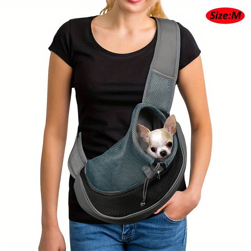 Reflective Pet Sling Carrier Breathable Mesh Travel Safe Sling Carrier For Pets Outgoing Backpacks Shop Online at Dubai Trades 2