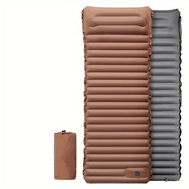 Thickened Sleeping Pad With Pillow, Ultralight Inflatable Sleeping Mat For Backpacking Hiking, Built In Pump Air Mattresses Shop Online at Dubai Trades 2