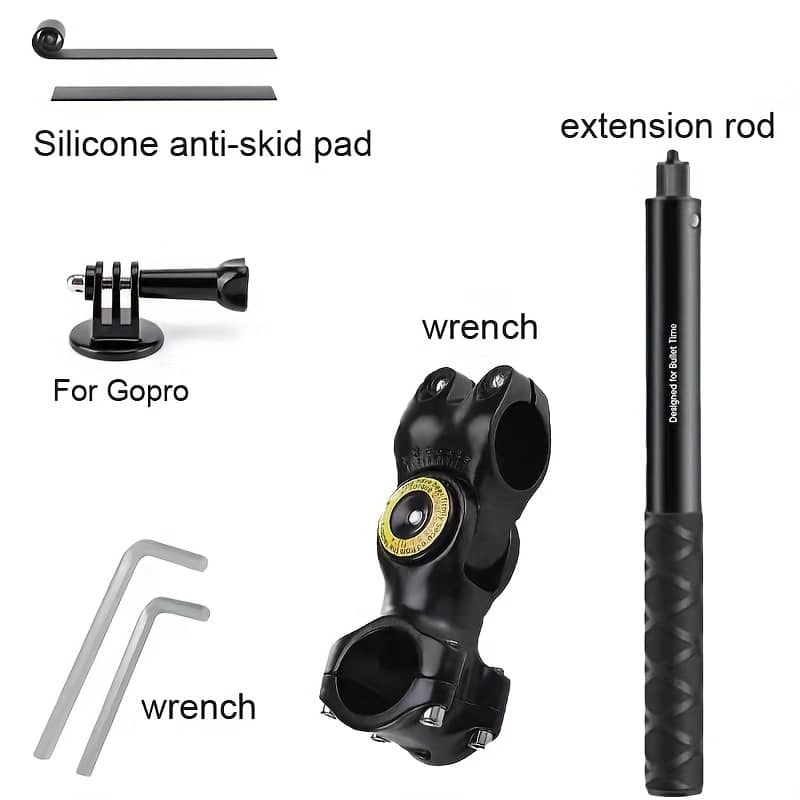 Third Person Perspective Motorcycle Bicycle Handlebar Installation Selfie Pole Suitable For , Insta360, Sports Camera Clip Tripod Bracket 11-43.3 Inches Accessories Shop Online at Dubai Trades 2