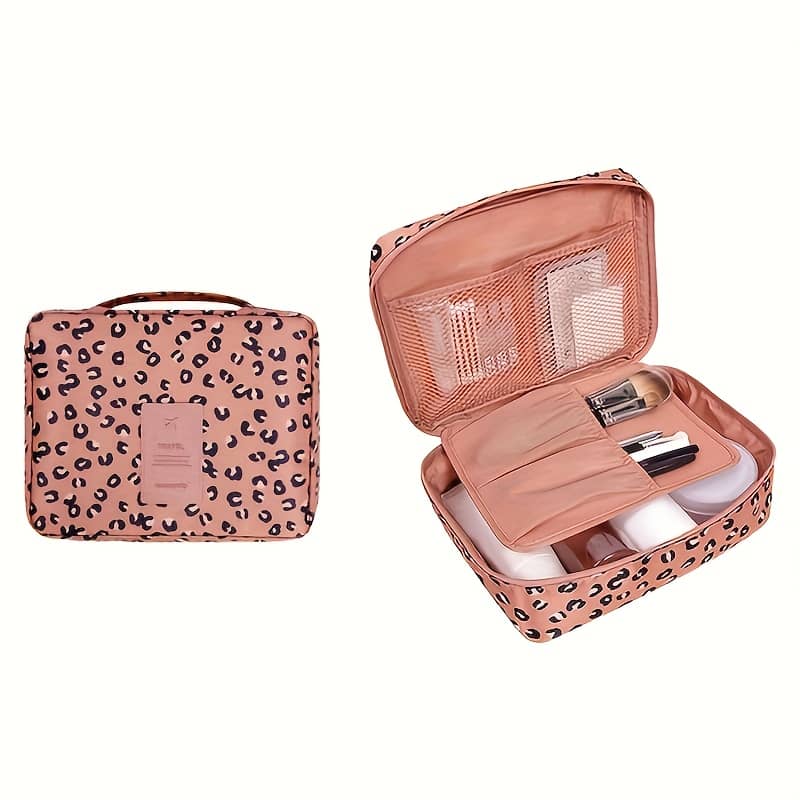 Travel Makeup Bag, Multifunctional Toiletry Makeup Bag, Blue Flower Portable Makeup Bag For Girls And Ladies Bags & Cases Shop Online at Dubai Trades 2