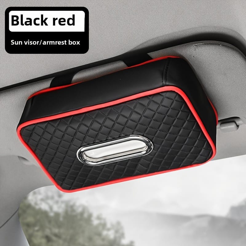 Universal Car Sun Visor Tissue Holder Luxury Tissue Hard Box Pu Leather Rear Row Headrest Napkin Holder Universal Car Organizer Automotive Shop Online at Dubai Trades 2