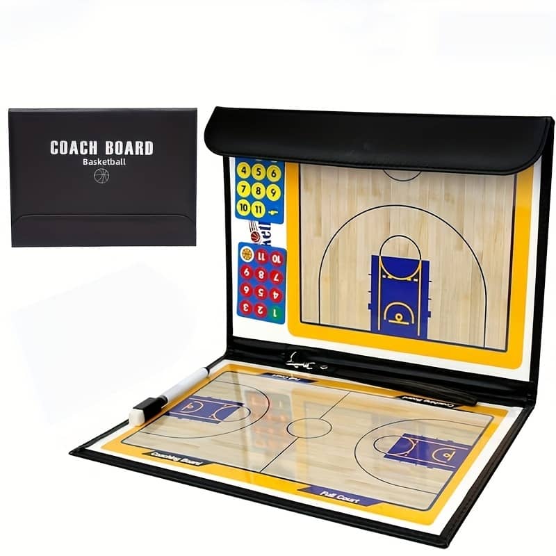 Upgrade Your Basketball Training: Professional Double-sided Tactical Board With Magnetic Erasable Marker & Zipper Bag Coach & Referee Gear Shop Online at Dubai Trades 2